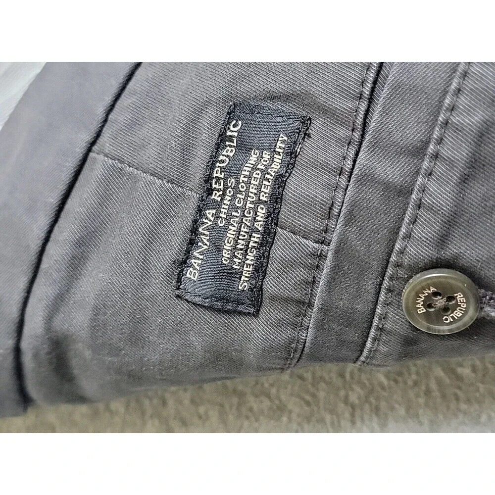 Banana Republic‎ Pants Mens 30x30 Rapid Chinos Charcoal Gray Flat Stretch Preppy